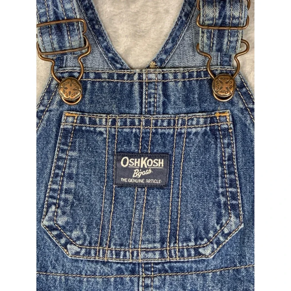 OshKosh Bgosh Vestbak Toddler Denim Carpenter Overalls 24 Months Blue Snaps Play